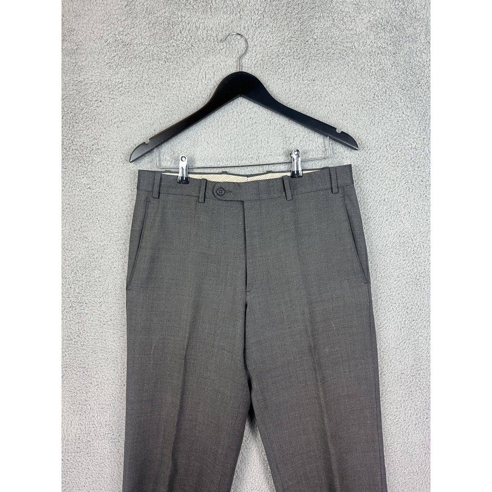 Britches Dress Pants Mens 34x30 Gray Flat Front Tailored Nordstrom Classic Mens